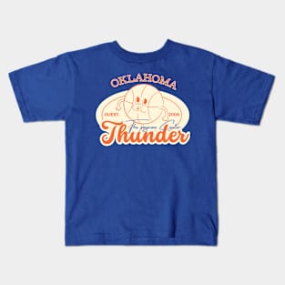 vintage okc thunder basketball Kids T-Shirt